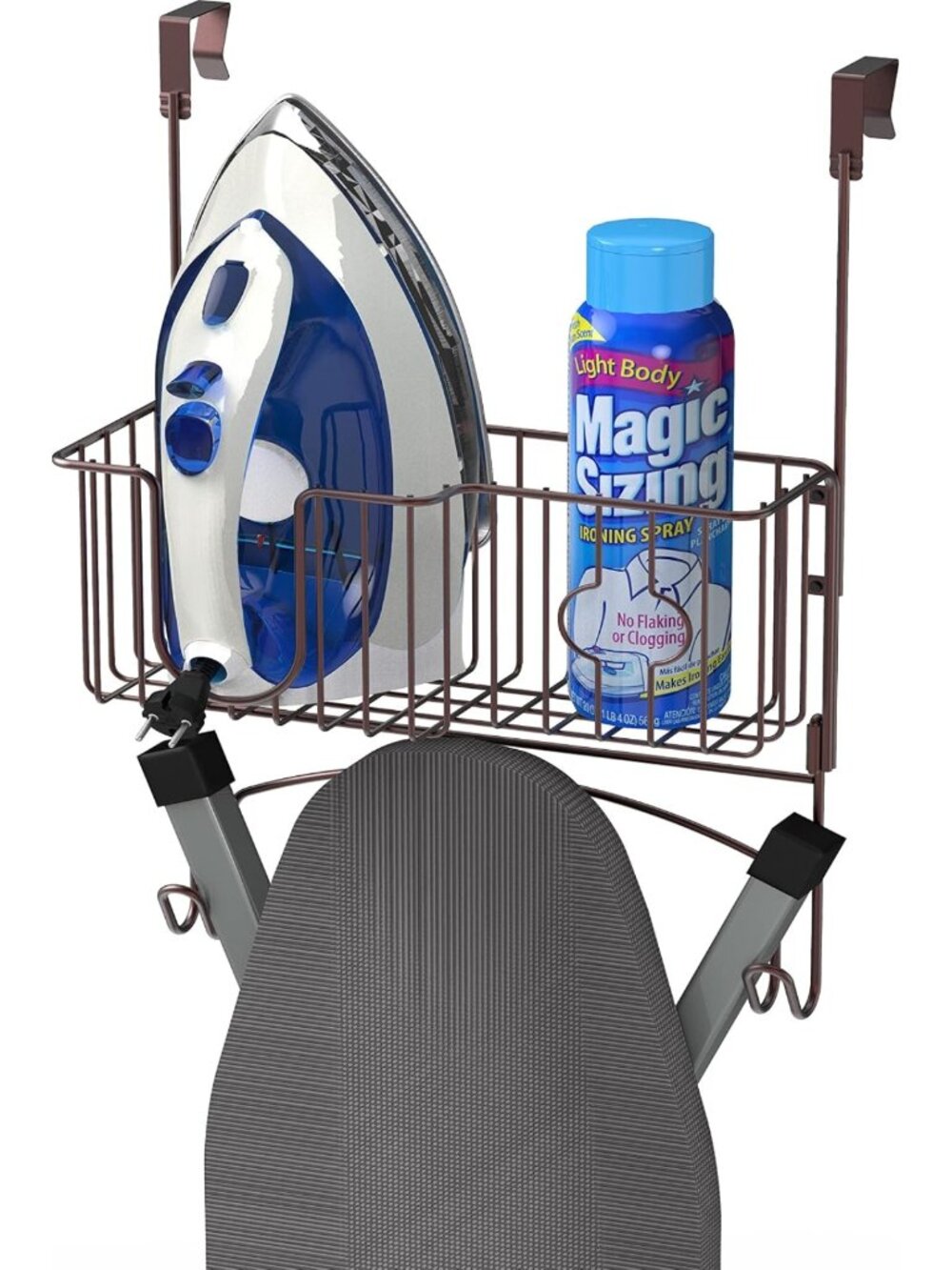 Stylish Over-The-Door Ironing Board Holder - Space-Saving Wall-Mount Organizer